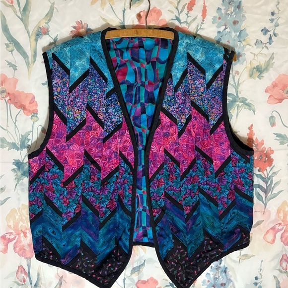 Jackets & Blazers - Vintage Handmade Colorful Patchwork Vest